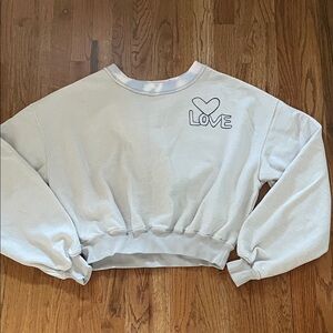 We The Free Heart Love Graphic Sweater - Cream